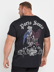 BadRhino Big & Tall Black Porto Santo 100% Cotton T-Shirt - Image 2 of 4