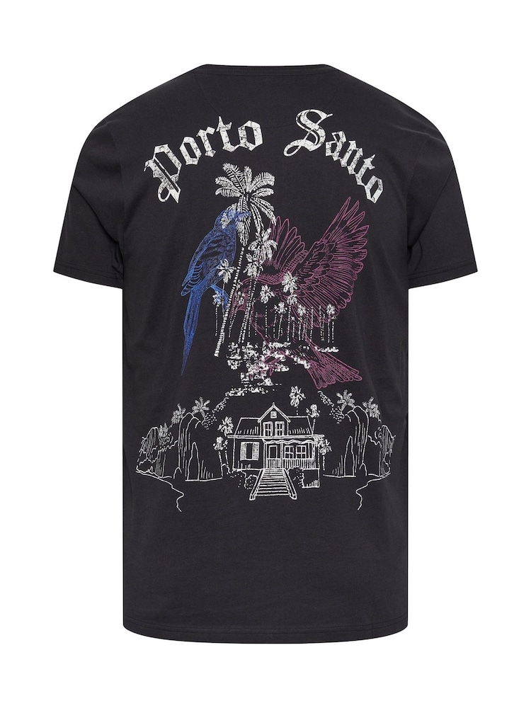 BadRhino Big & Tall Black Porto Santo 100% Cotton T-Shirt - Image 4 of 4