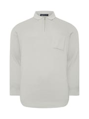 BadRhino Big & Tall Grey Milano Knit Quarter Zip Jumper - Image 2 of 3