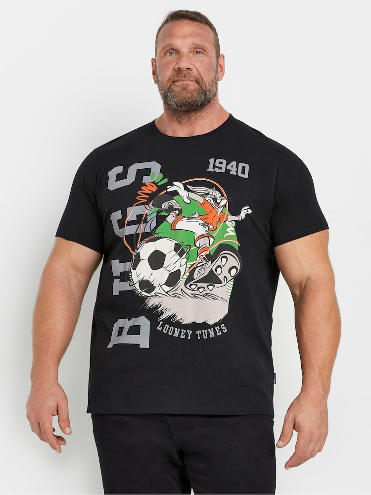 BadRhino Big & Tall Black Looney Tunes 100% Cotton T-Shirt - Image 1 of 3 BadRhino Big & Tall Black Looney Tunes 100% Cotton T-Shirt - Image 1 of 3