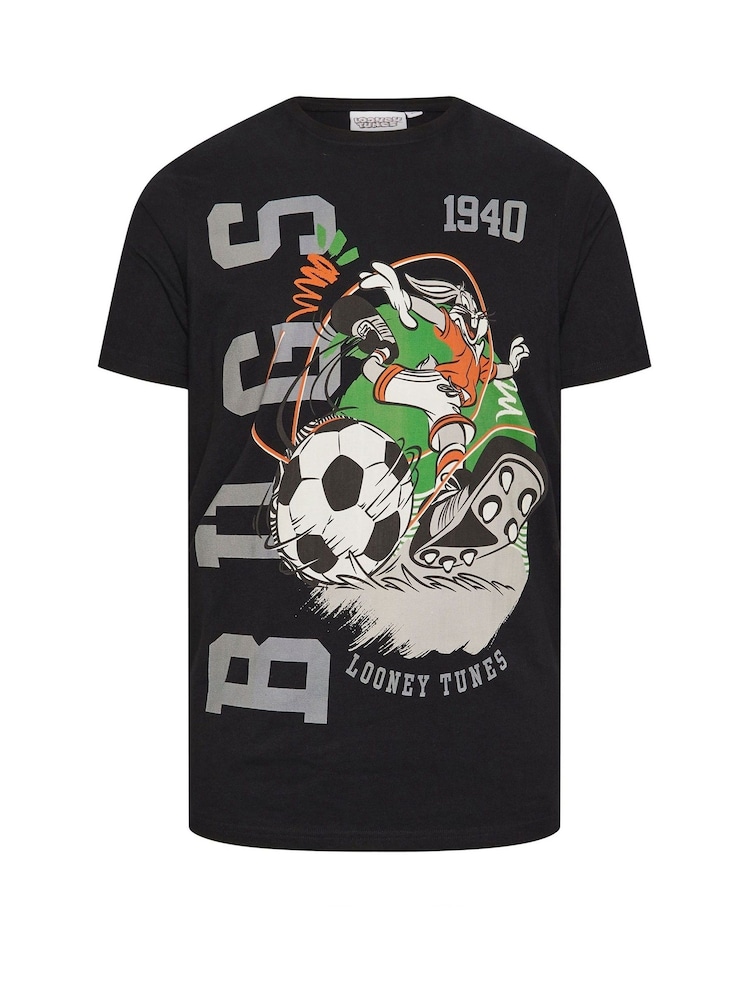 BadRhino Big & Tall Black Looney Tunes 100% Cotton T-Shirt - Image 2 of 3 BadRhino Big & Tall Black Looney Tunes 100% Cotton T-Shirt - Image 2 of 3