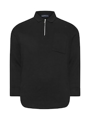 BadRhino Big & Tall Black Milano Knit Quarter Zip Jumper - Image 2 of 3