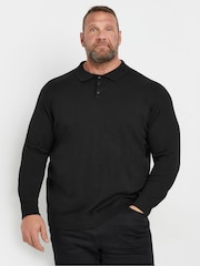 Musta - BadRhino Big & Tall Pitkä hiha Neulottu Haukipaidat - Kuva 1 / 3