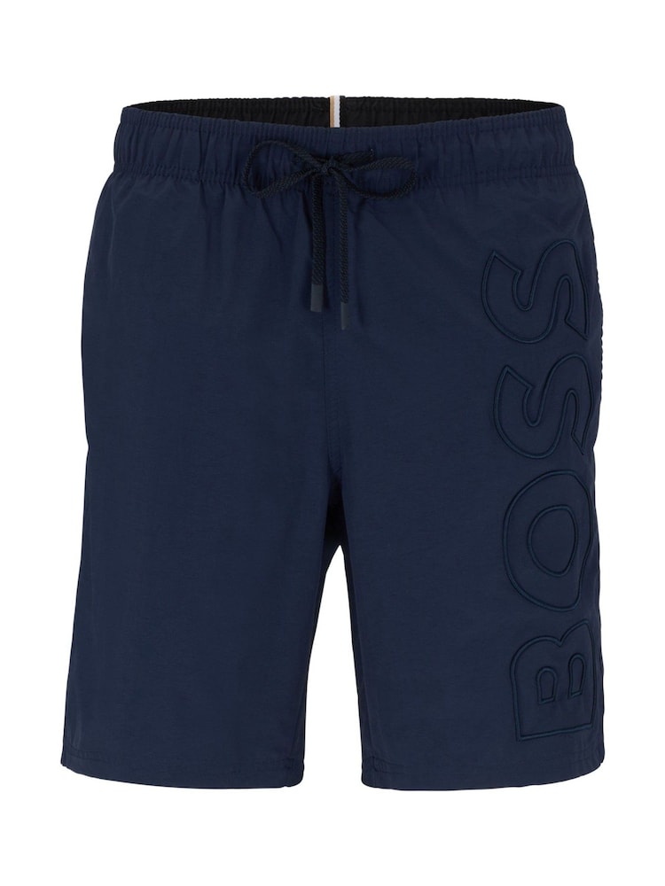 BOSS Blue Whale Logo Lined Swim Shorts - Image 5 of 6