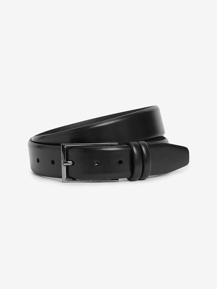 BOSS Black Logo Buckle Leather Belt - Image 1 of 3