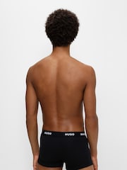 HUGO Black Logo-Waistband Stretch Cotton Trunks 3 Pack - Image 2 of 5