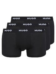 HUGO Black Logo-Waistband Stretch Cotton Trunks 3 Pack - Image 5 of 5
