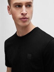 Negro - BOSS Relaxed Fit Tales Logo Patch Jersey T-Shirt - Imagen 4 de 8