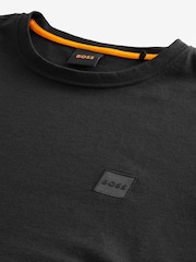 Negro - BOSS Relaxed Fit Tales Logo Patch Jersey T-Shirt - Imagen 6 de 8