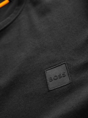 Negro - BOSS Relaxed Fit Tales Logo Patch Jersey T-Shirt - Imagen 7 de 8