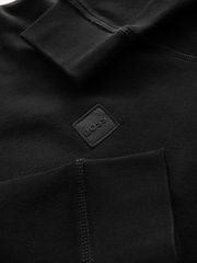 Czarny - BOSS Relaxed Fit Westart Logo Patch 100% Cotton Terry Jersey Sweatshirt - Image 7 of 8