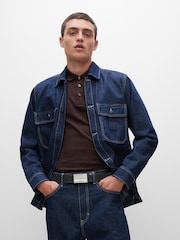 BOSS Cobalt Black Baxton Leather Belt - Image 5 of 6