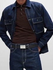 BOSS Cobalt Black Baxton Leather Belt - Image 6 of 6