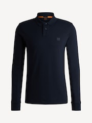 أزرق داكن - BOSS Passerby Box Logo Long Sleeve Polo Shirt - صورة 5 من 8