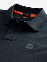 أزرق داكن - BOSS Passerby Box Logo Long Sleeve Polo Shirt - صورة 6 من 8