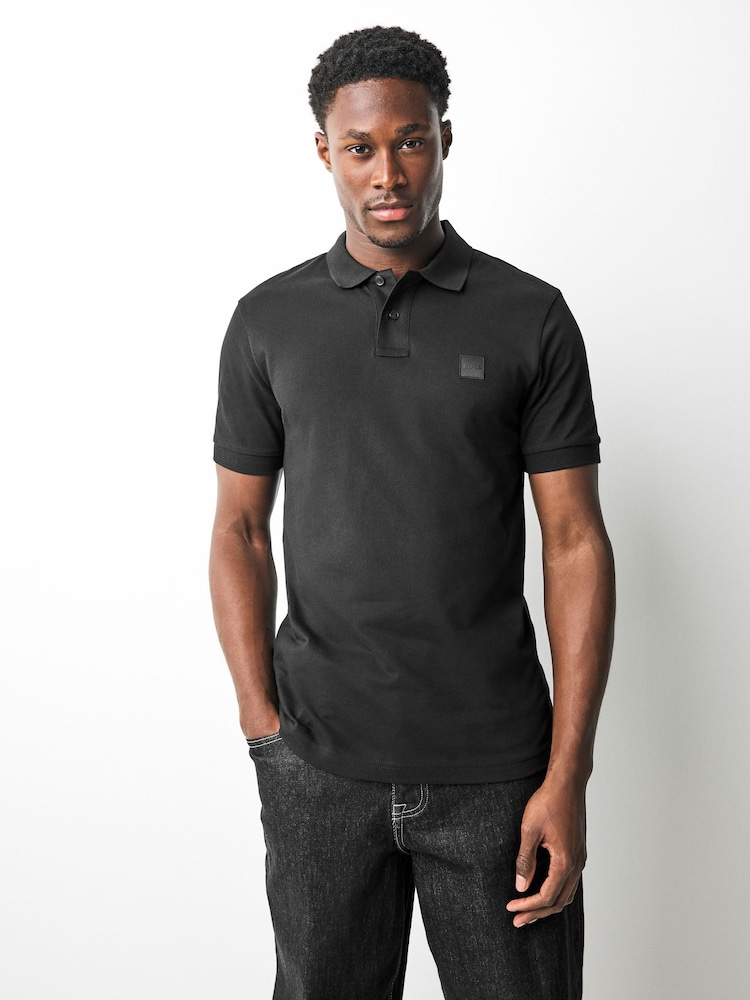 BOSS Black Slim Fit Passenger Logo Patch Pique Polo Shirt - Image 1 of 5