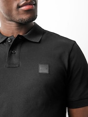BOSS Black Slim Fit Passenger Logo Patch Pique Polo Shirt - Image 4 of 5