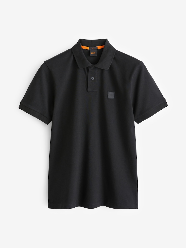BOSS Black Slim Fit Passenger Logo Patch Pique Polo Shirt - Image 5 of 5
