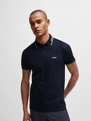 أزرق داكن - BOSS Slim Fit Paul Polo Shirt - صورة 1 من 5