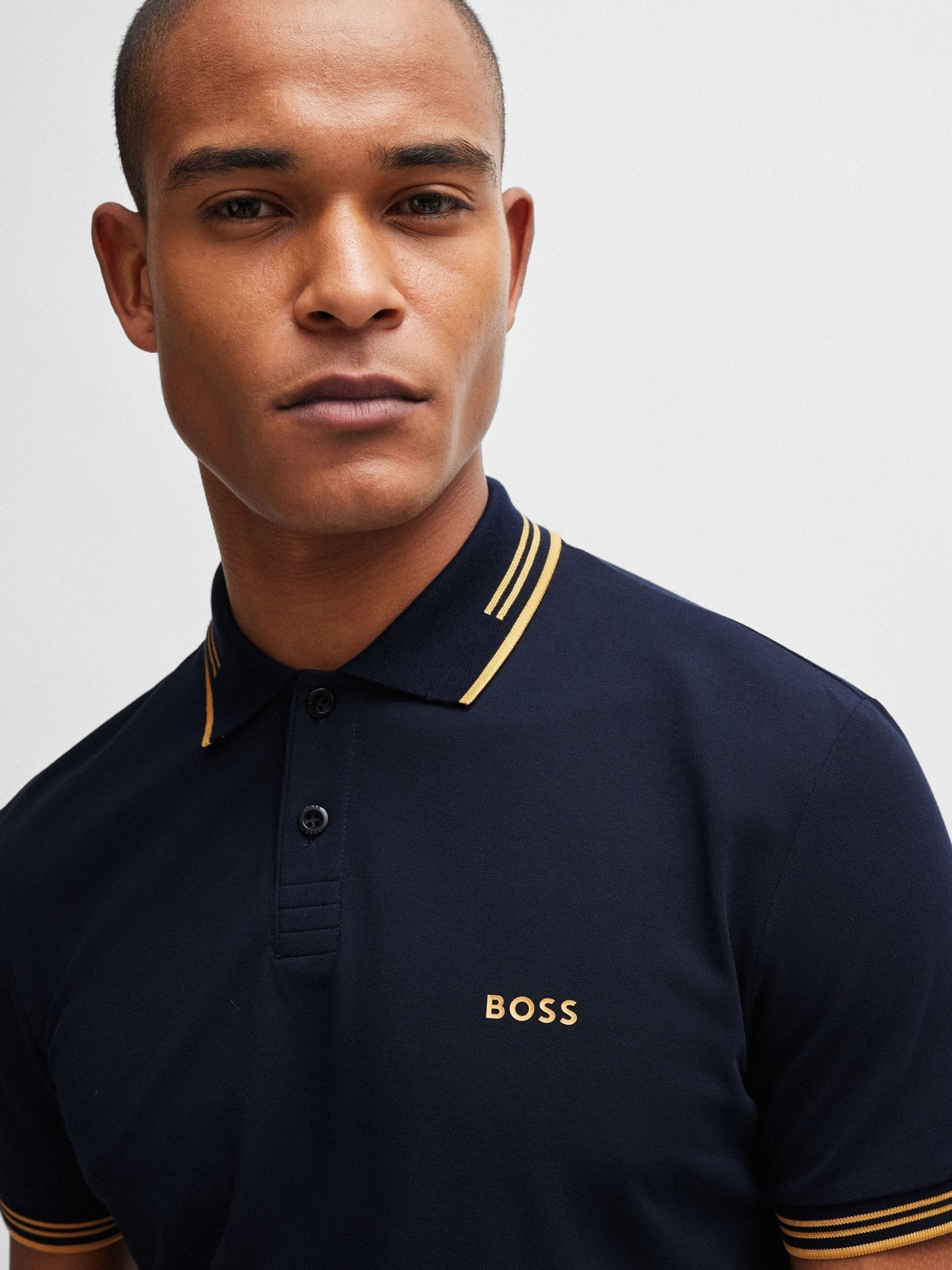 Buy BOSS Navy Blue Paul Tipped Polo Shirt from Next USA