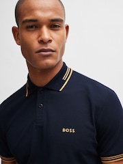 أزرق داكن - BOSS Slim Fit Paul Polo Shirt - صورة 4 من 5