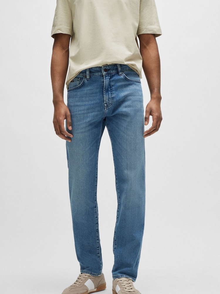 BOSS Sky Blue Maine Regular Fit Stretch Jeans - Image 1 of 5