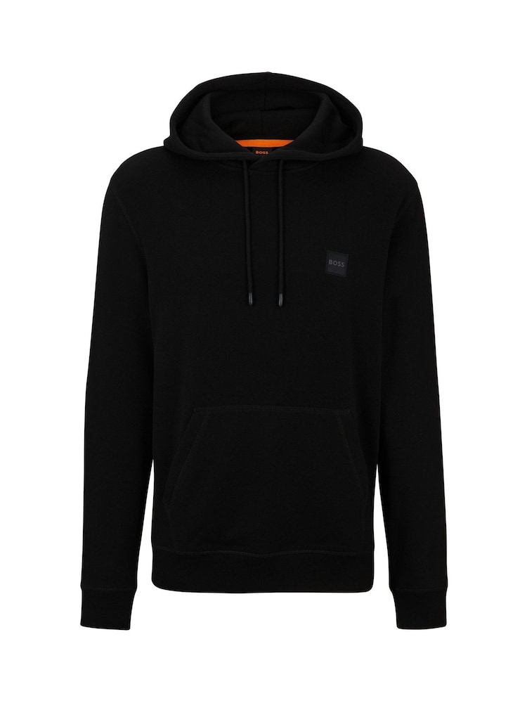 Czarny - BOSS Wetalk Logo Patch Terry Hoodie - Image 5 of 8