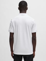 BOSS White Slim Fit Passenger Logo Patch Pique Polo Shirt - Image 2 of 5