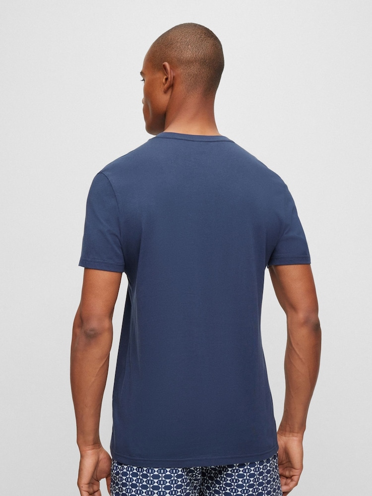Azul - BOSS Large Logo Regular Fit T-Shirt - Imagen 2 de 5