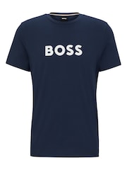 Azul - BOSS Large Logo Regular Fit T-Shirt - Imagen 5 de 5