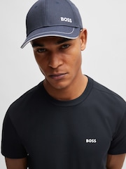 BOSS Dark Blue Chrome Regular Fit Logo T-Shirt - Image 4 of 8