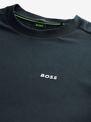BOSS Dark Blue Chrome Regular Fit Logo T-Shirt - Image 6 of 8