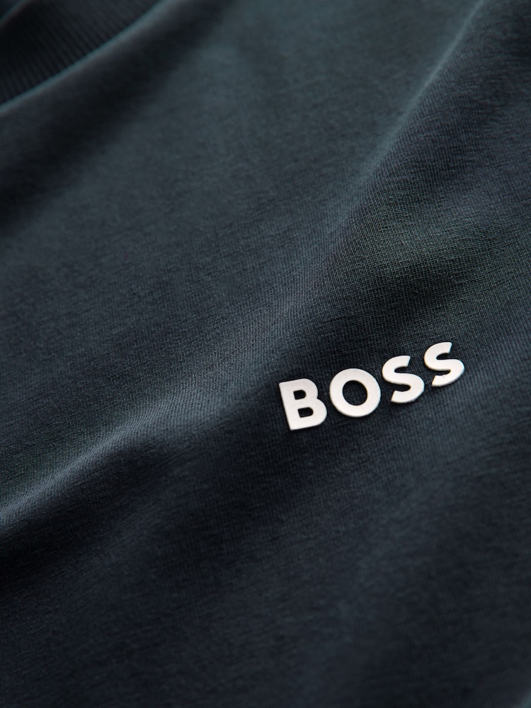 BOSS Dark Blue Chrome Regular Fit Logo T-Shirt - Image 7 of 8