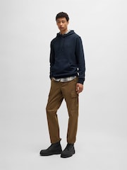 BOSS Blue Wetalk Logo Patch Terry Hoodie - Image 3 of 8
