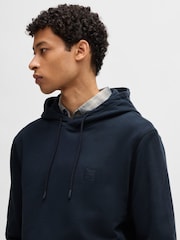 BOSS Blue Wetalk Logo Patch Terry Hoodie - Image 4 of 8