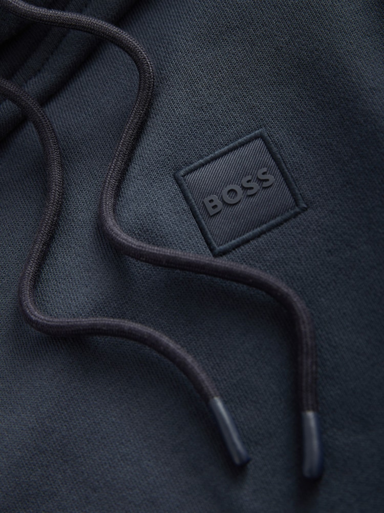 BOSS Blue Wetalk Logo Patch Terry Hoodie - Image 8 of 8