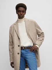 BOSS Brown Brushed Metal Leather Belt - Image 3 of 7