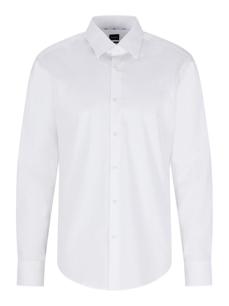 BOSS White Joe Regular Fit Stretch Poplin Oxford Shirt - Image 5 of 5