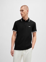 أسود - BOSS Slim Fit Paul Polo Shirt - صورة 1 من 5