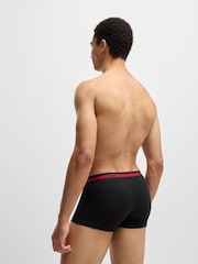 HUGO Black Logo Waistband Stretch Cotton Trunks 3 Pack - Image 10 of 10
