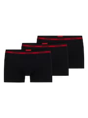 HUGO Black Logo Waistband Stretch Cotton Trunks 3 Pack - Image 2 of 10