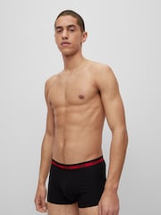 HUGO Black Logo Waistband Stretch Cotton Trunks 3 Pack - Image 3 of 10