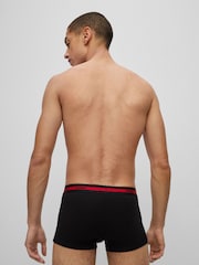 HUGO Black Logo Waistband Stretch Cotton Trunks 3 Pack - Image 4 of 10