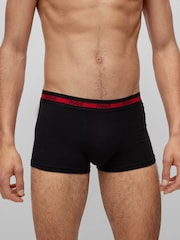 HUGO Black Logo Waistband Stretch Cotton Trunks 3 Pack - Image 5 of 10