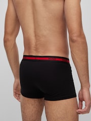 HUGO Black Logo Waistband Stretch Cotton Trunks 3 Pack - Image 6 of 10
