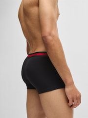 HUGO Black Logo Waistband Stretch Cotton Trunks 3 Pack - Image 9 of 10