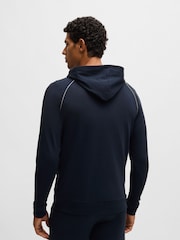 BOSS Blue Stretch Cotton Zip-Up Hoodie - Image 2 of 6