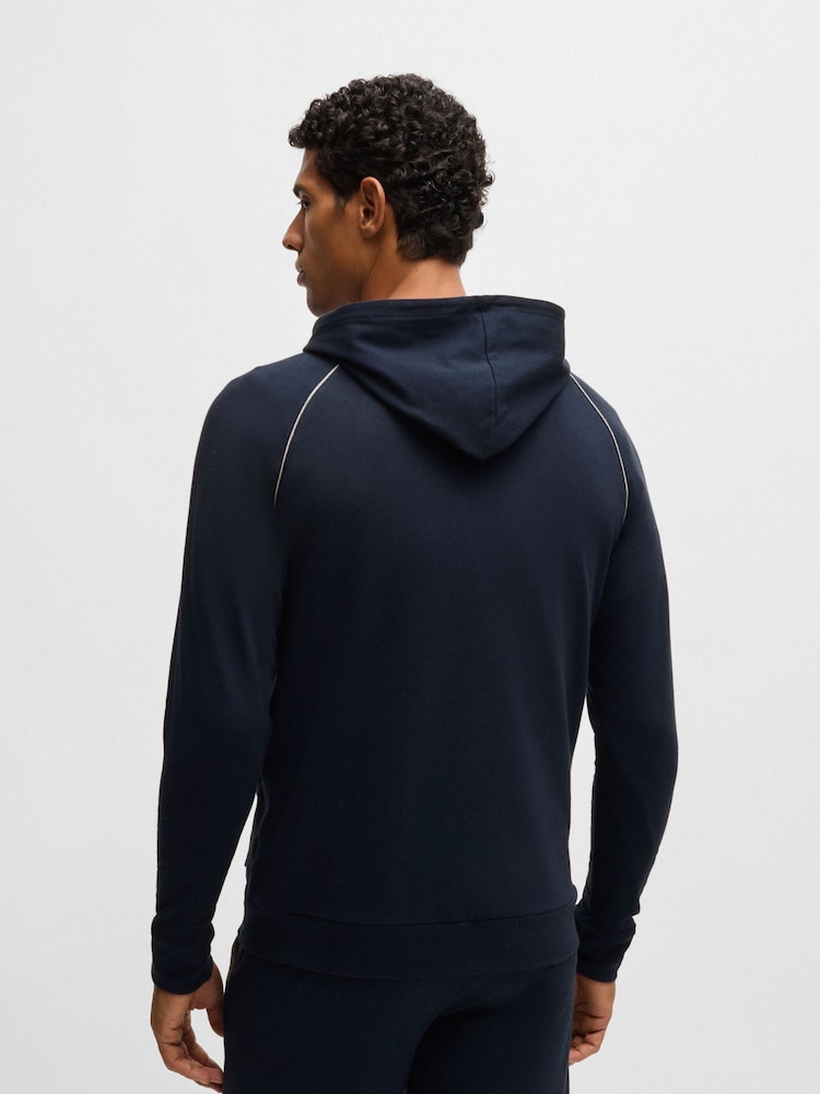 BOSS Blue Stretch Cotton Zip-Up Hoodie - Image 2 of 6 BOSS Blue Stretch Cotton Zip-Up Hoodie - Image 2 of 6