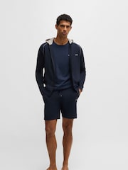 BOSS Blue Stretch Cotton Zip-Up Hoodie - Image 3 of 6
