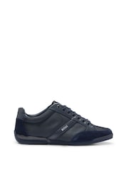 BOSS Blue Mix Materials Trainers With Suede And Faux Leather - Image 1 of 6
